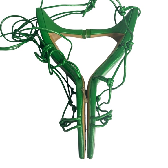 ZARA TIE STRAP HEELED SANDALS Faux Leather Strappy Ankle Lace Up‎ US 7.5 EU 38 - Picture 5 of 14